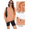 imageMAGCOMSEN Womens Fleece Lined Sweatshirt Crewneck Cotton Pullover Fall Casual Long Sleeve Warm TopsApricot