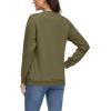 imageMAGCOMSEN Womens Fleece Lined Sweatshirt Crewneck Cotton Pullover Fall Casual Long Sleeve Warm TopsArmy Green