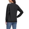 imageMAGCOMSEN Womens Fleece Lined Sweatshirt Crewneck Cotton Pullover Fall Casual Long Sleeve Warm TopsBlack