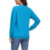 imageMAGCOMSEN Womens Fleece Lined Sweatshirt Crewneck Cotton Pullover Fall Casual Long Sleeve Warm TopsBright Blue