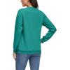 imageMAGCOMSEN Womens Fleece Lined Sweatshirt Crewneck Cotton Pullover Fall Casual Long Sleeve Warm TopsEmerald Green