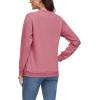 imageMAGCOMSEN Womens Fleece Lined Sweatshirt Crewneck Cotton Pullover Fall Casual Long Sleeve Warm TopsGrey Pink