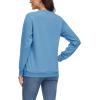 imageMAGCOMSEN Womens Fleece Lined Sweatshirt Crewneck Cotton Pullover Fall Casual Long Sleeve Warm TopsHaze Blue
