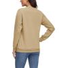 imageMAGCOMSEN Womens Fleece Lined Sweatshirt Crewneck Cotton Pullover Fall Casual Long Sleeve Warm TopsKhaki