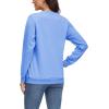 imageMAGCOMSEN Womens Fleece Lined Sweatshirt Crewneck Cotton Pullover Fall Casual Long Sleeve Warm TopsLight Blue