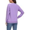 imageMAGCOMSEN Womens Fleece Lined Sweatshirt Crewneck Cotton Pullover Fall Casual Long Sleeve Warm TopsLight Purple