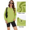 imageMAGCOMSEN Womens Fleece Lined Sweatshirt Crewneck Cotton Pullover Fall Casual Long Sleeve Warm TopsOlive Green