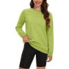 imageMAGCOMSEN Womens Fleece Lined Sweatshirt Crewneck Cotton Pullover Fall Casual Long Sleeve Warm TopsOlive Green
