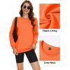 imageMAGCOMSEN Womens Fleece Lined Sweatshirt Crewneck Cotton Pullover Fall Casual Long Sleeve Warm TopsOrange