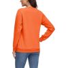 imageMAGCOMSEN Womens Fleece Lined Sweatshirt Crewneck Cotton Pullover Fall Casual Long Sleeve Warm TopsOrange