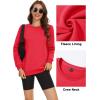 imageMAGCOMSEN Womens Fleece Lined Sweatshirt Crewneck Cotton Pullover Fall Casual Long Sleeve Warm TopsTomato Red