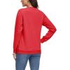 imageMAGCOMSEN Womens Fleece Lined Sweatshirt Crewneck Cotton Pullover Fall Casual Long Sleeve Warm TopsTomato Red