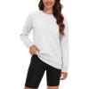 imageMAGCOMSEN Womens Fleece Lined Sweatshirt Crewneck Cotton Pullover Fall Casual Long Sleeve Warm TopsWhite