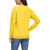 imageMAGCOMSEN Womens Fleece Lined Sweatshirt Crewneck Cotton Pullover Fall Casual Long Sleeve Warm TopsYellow