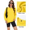 imageMAGCOMSEN Womens Fleece Lined Sweatshirt Crewneck Cotton Pullover Fall Casual Long Sleeve Warm TopsYellow