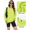 imageMAGCOMSEN Womens Fleece Lined Sweatshirt Crewneck Cotton Pullover Fall Casual Long Sleeve Warm TopsYellow Green