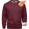 imageMAGCOMSEN Mens Sherpa Lined Sweatshirts Fleece Pullover Basic Tops Warm Crewneck Winter SweatshirtWine Red