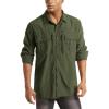 imageMAGCOMSEN Mens UPF 50 Sun Protection Shirts Button Down Long Sleeve Shirt for Hiking Fishing SafariArmy Green