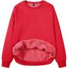 imageMAGCOMSEN Womens Fleece Lined Sweatshirt Crewneck Cotton Pullover Fall Casual Long Sleeve Warm TopsTomato Red
