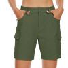 imageMAGCOMSEN Womens 7quot Hiking Golf Shorts 6 Pockets Lightweight Quick Dry Outdoor Casual Cargo Shorts Water ResistantArmy Green