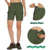 imageMAGCOMSEN Womens 7quot Hiking Golf Shorts 6 Pockets Lightweight Quick Dry Outdoor Casual Cargo Shorts Water ResistantArmy Green