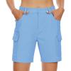 imageMAGCOMSEN Womens 7quot Hiking Golf Shorts 6 Pockets Lightweight Quick Dry Outdoor Casual Cargo Shorts Water ResistantAzure