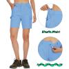 imageMAGCOMSEN Womens 7quot Hiking Golf Shorts 6 Pockets Lightweight Quick Dry Outdoor Casual Cargo Shorts Water ResistantAzure