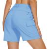 imageMAGCOMSEN Womens 7quot Hiking Golf Shorts 6 Pockets Lightweight Quick Dry Outdoor Casual Cargo Shorts Water ResistantAzure