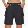 imageMAGCOMSEN Womens 7quot Hiking Golf Shorts 6 Pockets Lightweight Quick Dry Outdoor Casual Cargo Shorts Water ResistantBlack