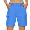 imageMAGCOMSEN Womens 7quot Hiking Golf Shorts 6 Pockets Lightweight Quick Dry Outdoor Casual Cargo Shorts Water ResistantBlue