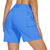 imageMAGCOMSEN Womens 7quot Hiking Golf Shorts 6 Pockets Lightweight Quick Dry Outdoor Casual Cargo Shorts Water ResistantBlue