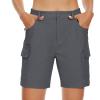 imageMAGCOMSEN Womens 7quot Hiking Golf Shorts 6 Pockets Lightweight Quick Dry Outdoor Casual Cargo Shorts Water ResistantDark Grey