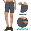imageMAGCOMSEN Womens 7quot Hiking Golf Shorts 6 Pockets Lightweight Quick Dry Outdoor Casual Cargo Shorts Water ResistantDark Grey