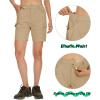 imageMAGCOMSEN Womens 7quot Hiking Golf Shorts 6 Pockets Lightweight Quick Dry Outdoor Casual Cargo Shorts Water ResistantKhaki