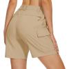 imageMAGCOMSEN Womens 7quot Hiking Golf Shorts 6 Pockets Lightweight Quick Dry Outdoor Casual Cargo Shorts Water ResistantKhaki
