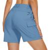 imageMAGCOMSEN Womens 7quot Hiking Golf Shorts 6 Pockets Lightweight Quick Dry Outdoor Casual Cargo Shorts Water ResistantLight Blue