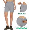 imageMAGCOMSEN Womens 7quot Hiking Golf Shorts 6 Pockets Lightweight Quick Dry Outdoor Casual Cargo Shorts Water ResistantLight Grey