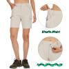 imageMAGCOMSEN Womens 7quot Hiking Golf Shorts 6 Pockets Lightweight Quick Dry Outdoor Casual Cargo Shorts Water ResistantLight Khaki