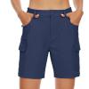 imageMAGCOMSEN Womens 7quot Hiking Golf Shorts 6 Pockets Lightweight Quick Dry Outdoor Casual Cargo Shorts Water ResistantNavy