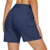 imageMAGCOMSEN Womens 7quot Hiking Golf Shorts 6 Pockets Lightweight Quick Dry Outdoor Casual Cargo Shorts Water ResistantNavy