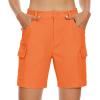imageMAGCOMSEN Womens 7quot Hiking Golf Shorts 6 Pockets Lightweight Quick Dry Outdoor Casual Cargo Shorts Water ResistantOrange