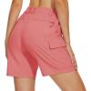 imageMAGCOMSEN Womens 7quot Hiking Golf Shorts 6 Pockets Lightweight Quick Dry Outdoor Casual Cargo Shorts Water ResistantPeach Pink