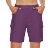 imageMAGCOMSEN Womens 7quot Hiking Golf Shorts 6 Pockets Lightweight Quick Dry Outdoor Casual Cargo Shorts Water ResistantPurple Red