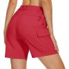 imageMAGCOMSEN Womens 7quot Hiking Golf Shorts 6 Pockets Lightweight Quick Dry Outdoor Casual Cargo Shorts Water ResistantTomato Red