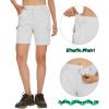 imageMAGCOMSEN Womens 7quot Hiking Golf Shorts 6 Pockets Lightweight Quick Dry Outdoor Casual Cargo Shorts Water ResistantWhite