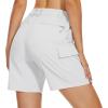 imageMAGCOMSEN Womens 7quot Hiking Golf Shorts 6 Pockets Lightweight Quick Dry Outdoor Casual Cargo Shorts Water ResistantWhite