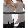 imageMAGCOMSEN Womens Golf Polo Shirts Sleeveless Racerback Zip Up UPF 50 Quick Dry Tennis Workout Athletic Tank TopsBrightgray