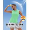 imageMAGCOMSEN Womens Golf Polo Shirts Sleeveless Racerback Zip Up UPF 50 Quick Dry Tennis Workout Athletic Tank TopsMint Green