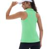 imageMAGCOMSEN Womens Golf Polo Shirts Sleeveless Racerback Zip Up UPF 50 Quick Dry Tennis Workout Athletic Tank TopsMint Green