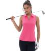imageMAGCOMSEN Womens Golf Polo Shirts Sleeveless Racerback Zip Up UPF 50 Quick Dry Tennis Workout Athletic Tank TopsRosered